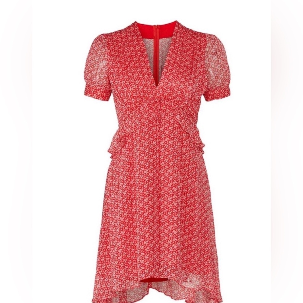 NEW size 2 (US 6) The Kooples Spring Liberty Red Floral Midi Dress